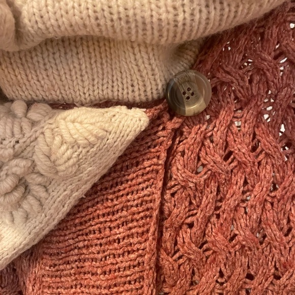 ANTHRO Knitted & Knotted Knit Cardigan Dark Orange - Picture 8 of 9